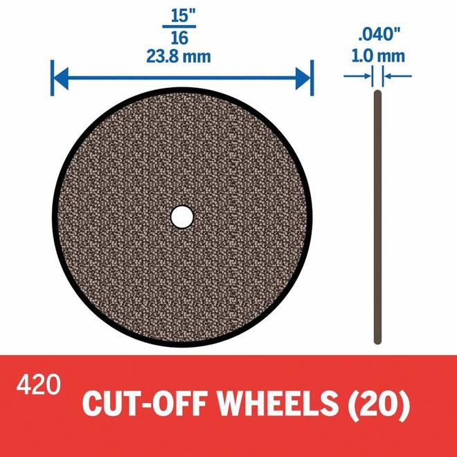 Dremel 15 16 In Thick Heavy Duty Cut Off Wheel 20 Pack 420 RONA