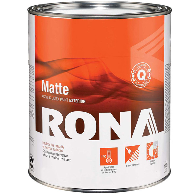 Rona Exterior Acrylic Latex Paint Ml White Matte Rona