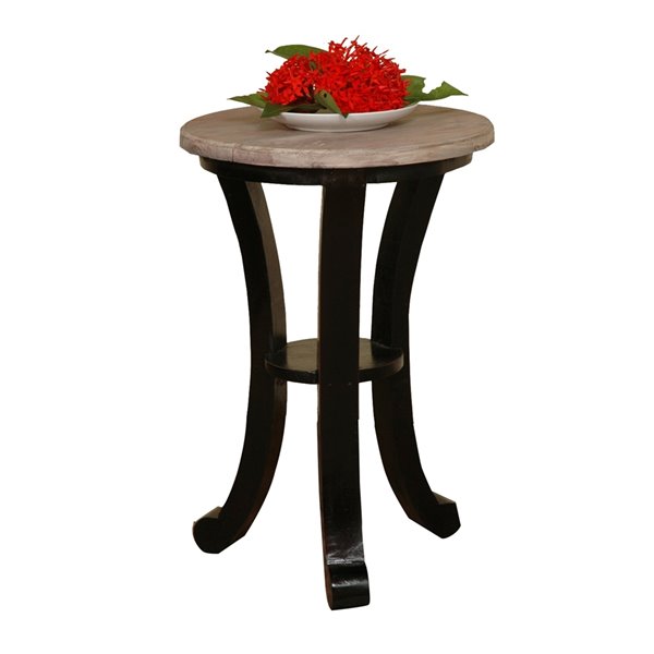 Sunset Trading Shabby Chic Cottage Wood Square Accent Table Black Cc