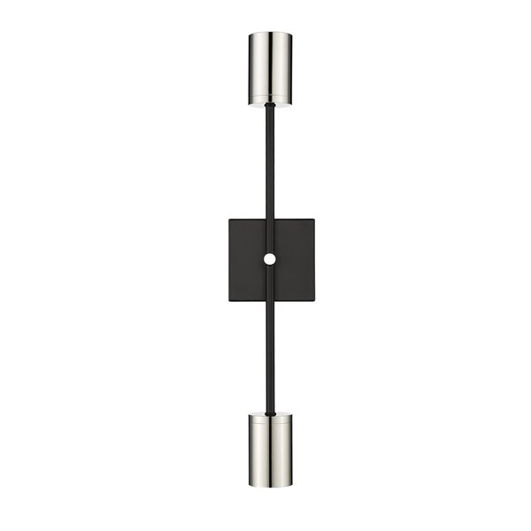 Z Lite Calumet 4 5 In W 2 Light Matte Black Polished Nickel Modern