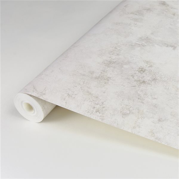 Zio And Sons Non Woven Unpasted Artisan Plaster Aged White Texture Wallpaper AST RONA