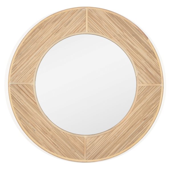 Gild Design House In X In Round Natural Light Brown Framed Wall