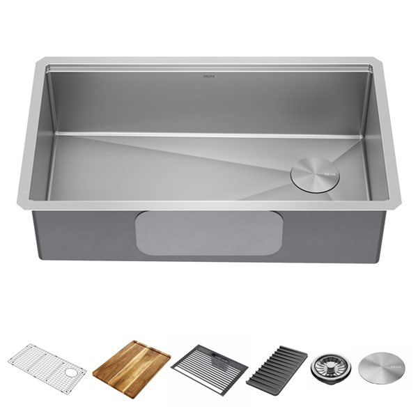 Delta Lorelai In Stainless Steel Undermount Single Bowl Kitchen Sink