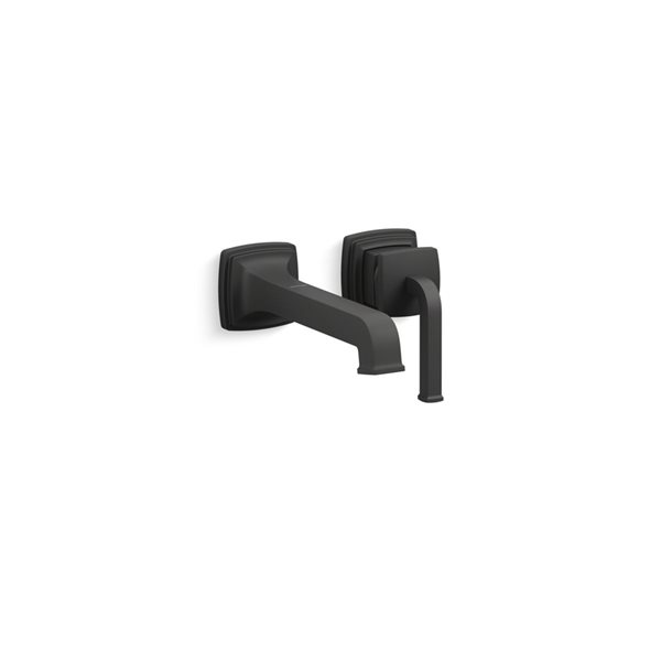 Kohler Matte Black Riff Wall Mount Single Handle Bathroom Sink Faucet