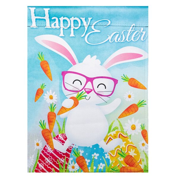 Northlight 12 5 In X 18 In Happy Easter Bunny With Carrots Flag