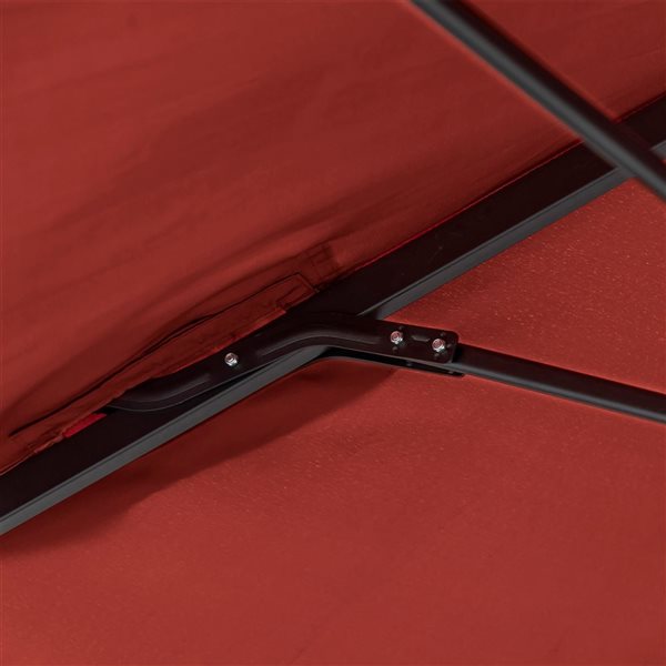 Outsunny Ft Wine Red Offset Patio Umbrella With Base Included D