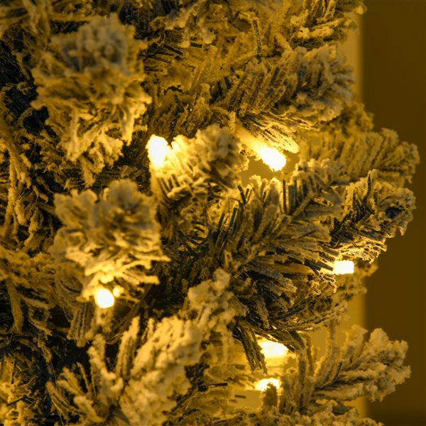 Arbre de Noël artificiel bleu floqué de neige HomCom 6 pi avec lumière