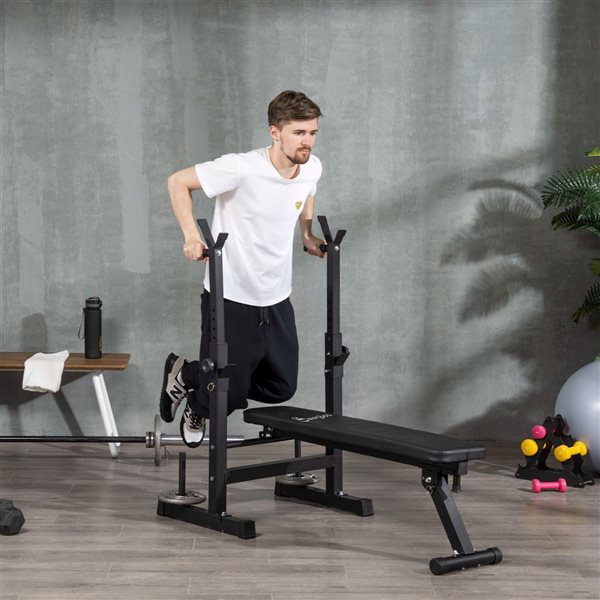 Banc De Musculation R Glable Et Pliable De Soozier Noir A Rona