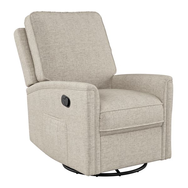 CorLiving Jasmine Beige Fabric Upholstered Swivel Glider Manual