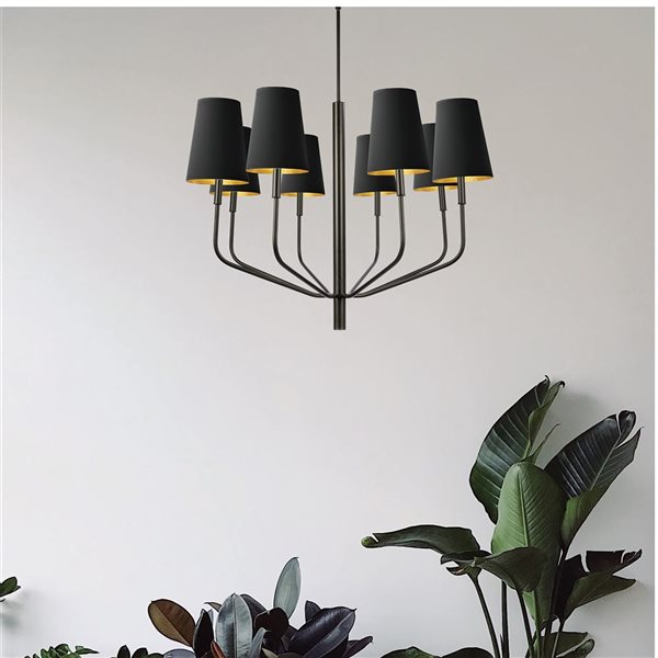 Dainolite Eleanor 36 In Dia 8 Light Aged Brass Transitional Chandelier