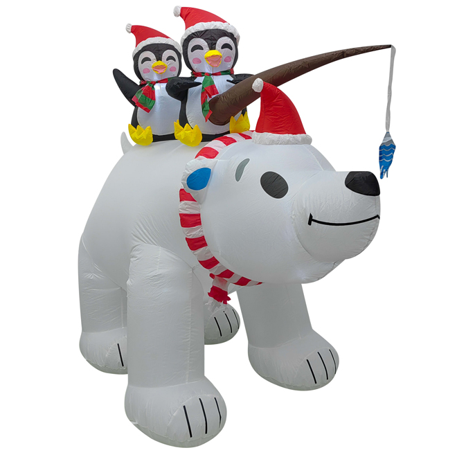 Celebrations by L&CO Inflatable Bear and Penguins 6.76-ft