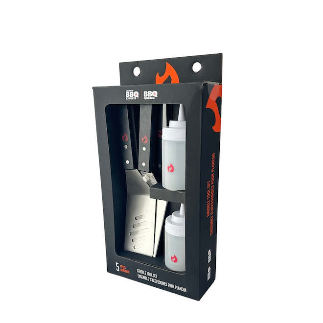BBQ Québec Griddle Tool Set in Stainless Steel and Plastic - 5-Piece