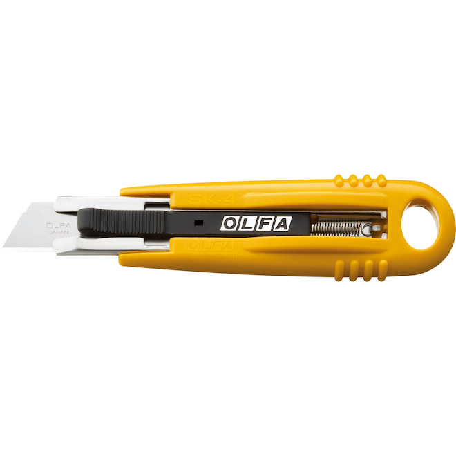 Olfa SK-4 Self-Retracting Safety Knife - 6.3-in - ABS Plastic and Stainless Steel - Yellow