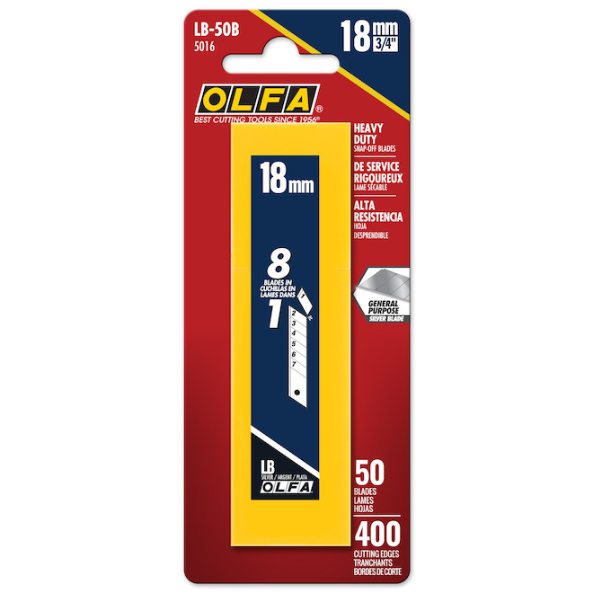 OLFA Snap-Off Blades - Carbon Steel - 3/4-in - 50-Pack