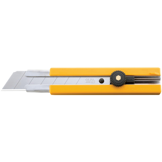 OLFA EH-1 25-MM Yellow ABS Plastic and Steel Heavy-Duty Snap Blade Utility Ratchet Knife