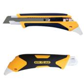 Couteau utilitaire LA-X d'Olfa avec verrouillage automatique, 18 mm, caoutchouc et fibre de verre, noir et jaune