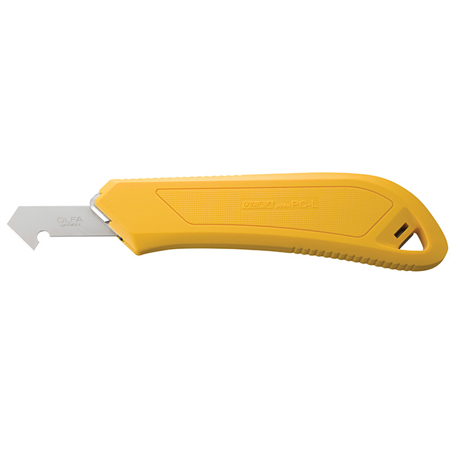 Couteau utilitaire PC-L d'Olfa pour coupe de stratifié, plastique ABS et acier, noir et jaune
