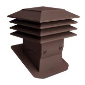 Weather Pro Ridge 21.1-in x 21.1-in x 22-in Brown Plastic Pitched Roof Vent