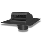 Duraflo 6.63-in x 12.94-in Black Plastic Roof Vent for Dryer Exhaust with Damper and Grille