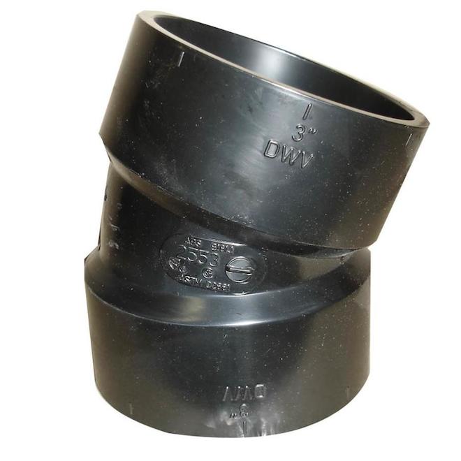 CANPLAS 3in Dia. 22 1/2Degree ABS Elbow Fitting 102553RTL RONA