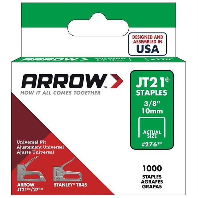 Agrafes légères 3/8 po Arrow pour modèle JT21-JT27 1000/pqt