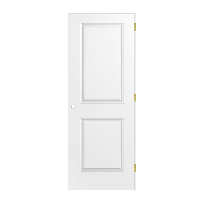 Porte à 2 panneaux prémontée Metrie, ouverture à gauche, fibre durcie apprêtée, 30 po x 81 po x 1 3/8 po