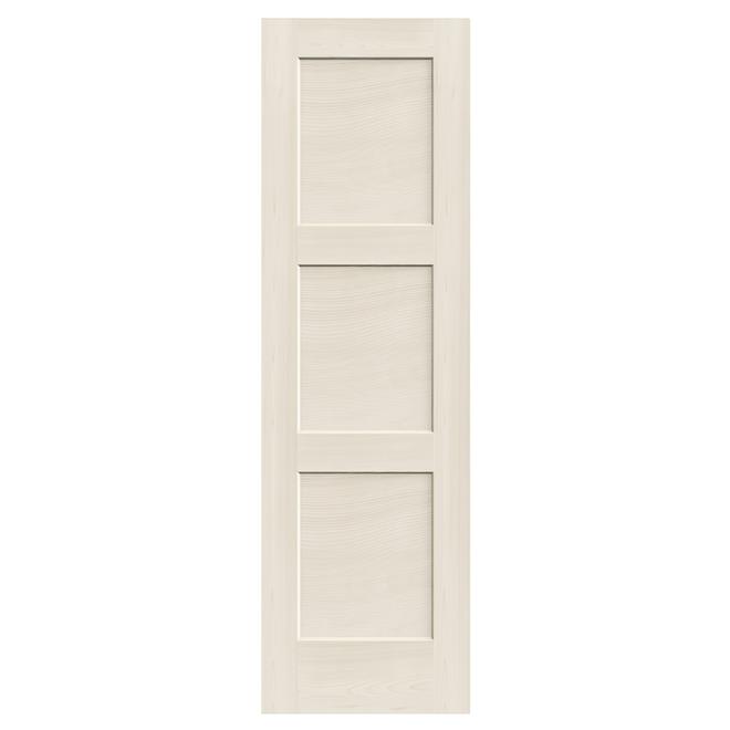 Porte intérieure en MDF carré lisse à 3 panneaux apprêtés de 24 po x 80 po24 po x 80 po