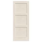 30-in x 80-in Primed 3-Panel Square Smooth Non-Bored Equal Shaker Interior Slab Door