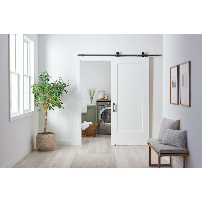 Porte unie à âme creuse Lincoln Park de Masonite en MDF blanc apprêté 28 po x 80 po x 1-3/8 po