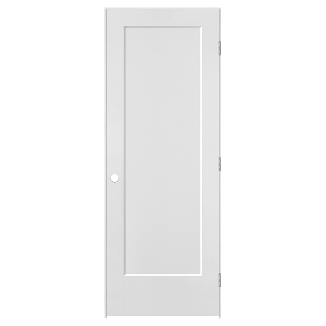 Masonite Single Panel Pre-Hung Door - Lincoln Park Collection - Left-Hand Swing - Primed MDF - 32-in x 80-in