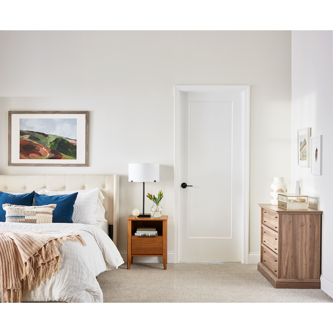 Porte intérieure prémontée de Masonite, ouverture à droite, âme creuse, panneau simple de MDF, 30 po l. x 80 po h.