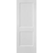 Masonite Logan 30-in x 80-in x 1-3/8-in White Primed MDF 2-Panel Moulded Panel Door