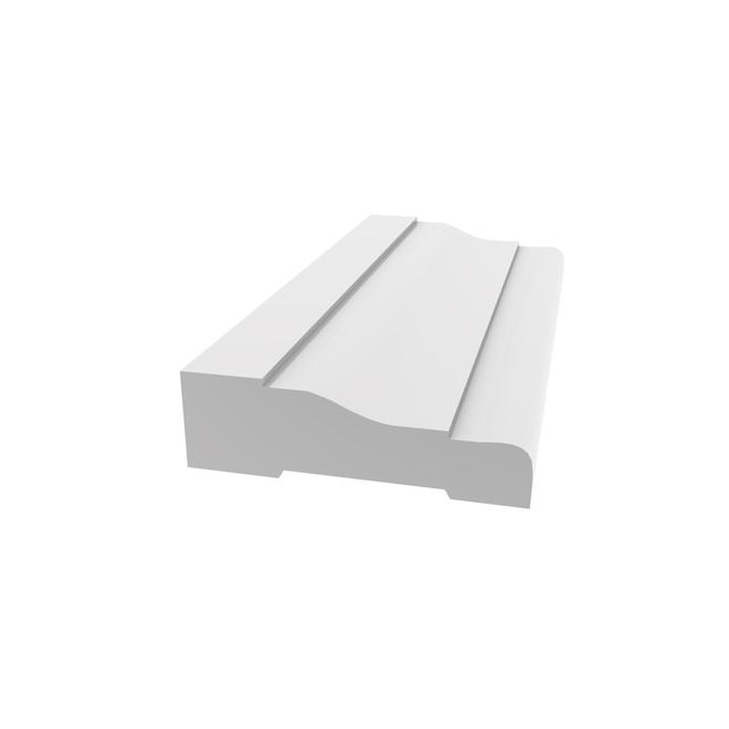 Encadrement de fenêtre et de porte en PVC intérieur/extérieur de 11/16 po x 2-1/4 po x 12 pi - blanc