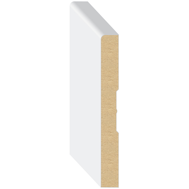Moulure de plinthe en MDF apprêtée 1/2 po x 4 po x 12 pi