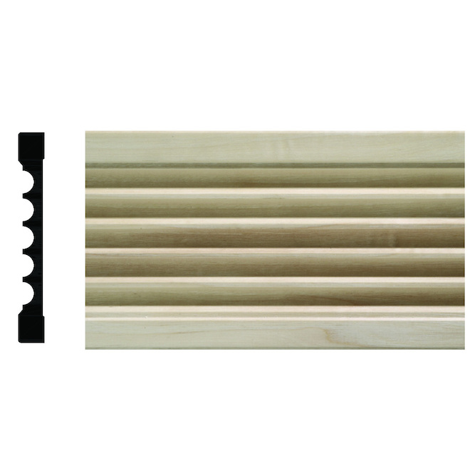 1/2 x 4 x 7-ft Whitewood Fluted Casing