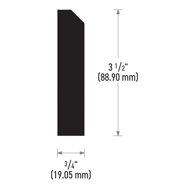 Metrie Primed MDF Casing - Windows and Doors - 3/4-in x 3 1/2-in x 8-ft