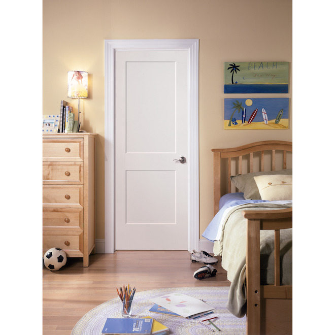 Logan 30-in x 80-in Left-Hand Primed Hollow Core Pre-Hung Interior Door