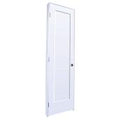 Porte en MDF blanc apprêté Lincoln Park par Masonite prémontée ouverture à droite, 24 po x 80 po x 1-3/8 po