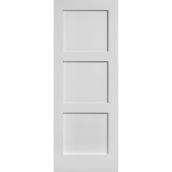 28-in x 80-in Primed MDF 3-Panel Equal Shaker Interior Slab Door
