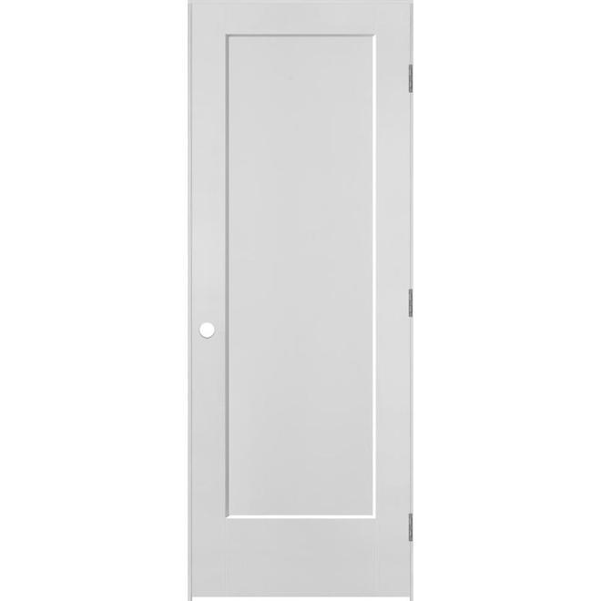 Masonite Lincoln Park 30-in x 80-in x 1 3/8-in White Primed MDF Pre-Hung Left-Hand Panel Door