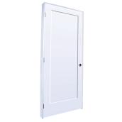 Masonite Lincoln Park 30-in x 80-in x 1 3/8-in White Primed MDF Pre-Hung Right-Opening Panel Door