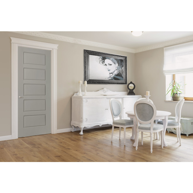 Metrie Riverside Interior Door - Prehung - Primed White MDF- Left Opening
