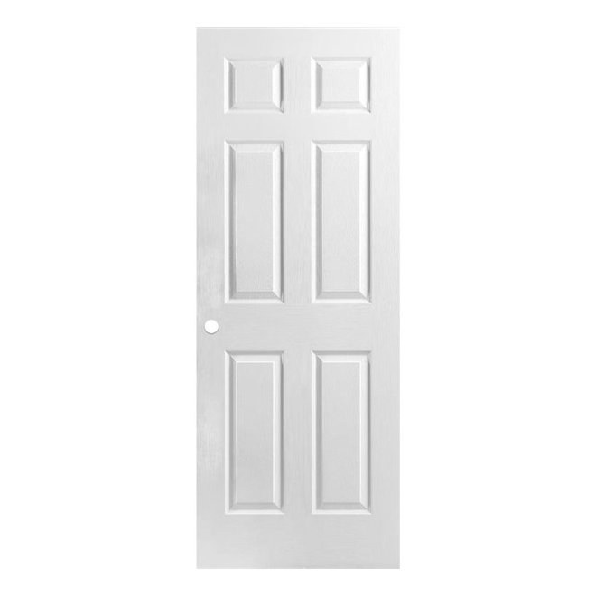 Metrie 18-in x 80-in Primed 6-Panel Textured Interior Machined Slab Door