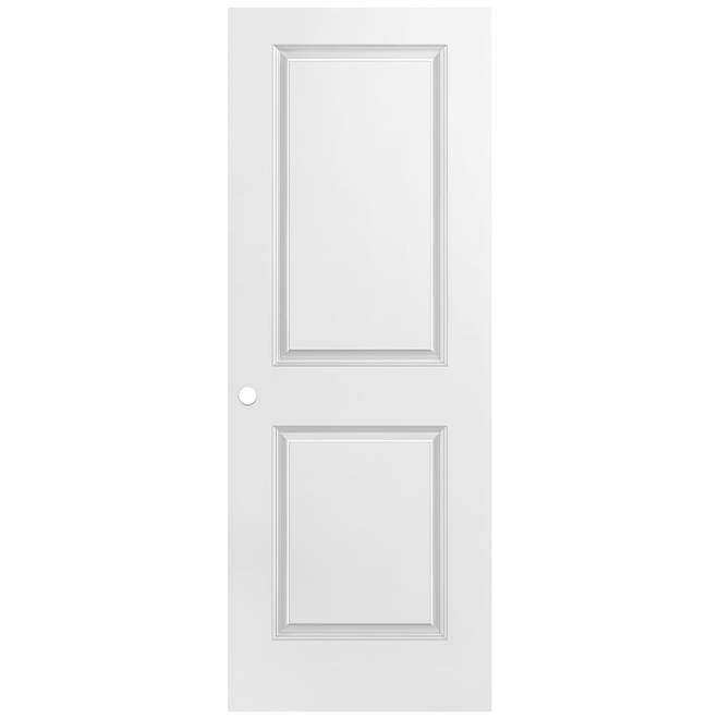 Porte carrée à 2 panneaux, 24 po x 80 po, apprêtée, lisse, à dalle usinée intérieure