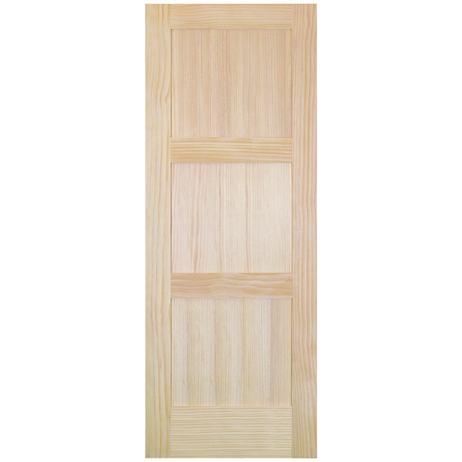 Metrie 3-Panel Interior Door Hollow Core Natural Pine 30-in x 80-in