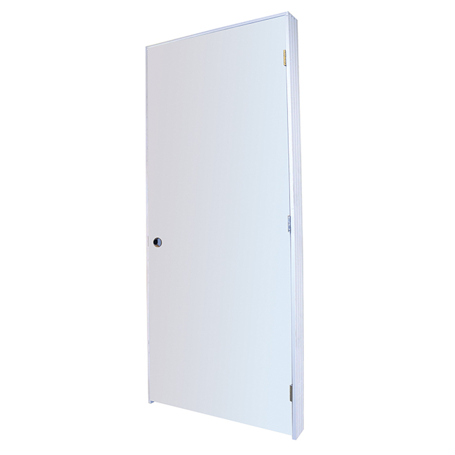Metrie Pre-Hung Plain Interior Door - Primed - MDF Component - Left Handing - 30-in x 80-in