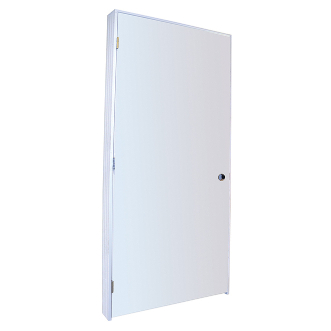Metrie Prehung Flush Interior Door - Primed MDF - Right-Hand Swing - 32-in W x 80-in H