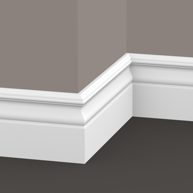 Metrie 4.75-in x 8-ft White Primed MDF Baseboard