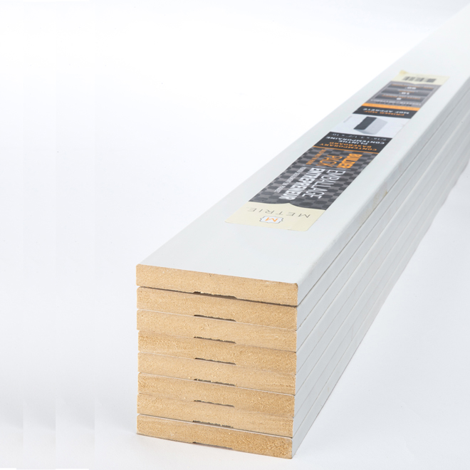 Metrie Flat Baseboard - Primed MDF - 7/16-in x 3 1/2-in x 10-ft - 8-Pack