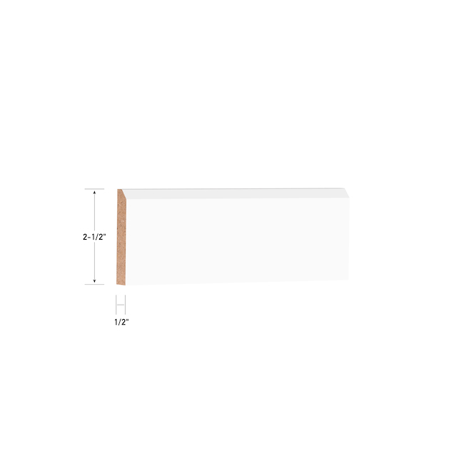 Metrie 1/2-in x 2 1/2-in x 7-ft White Primed MDF Casing - 10/Pack